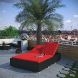 Modway Furniture Evince Double Outdoor Patio Chaise 0423 Espresso Red EEI-787-EXP-RED