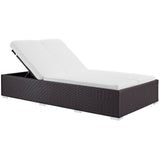 Modway Furniture Evince Double Outdoor Patio Chaise 0423 Espresso White EEI-787-EXP-WHI