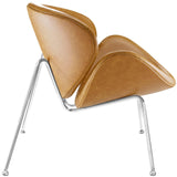 Nutshell Upholstered Vinyl Lounge Chair Tan EEI-809-TAN