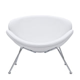 Nutshell Upholstered Vinyl Lounge Chair White EEI-809-WHI