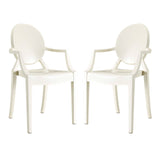Casper Dining Armchairs Set of 2 White EEI-905-WHI