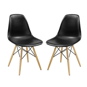 Pyramid Dining Side Chairs Set of 2 Black EEI-928-BLK