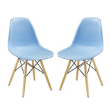 Pyramid Dining Side Chairs Set of 2 Light Blue EEI-928-LBU