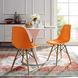Modway Furniture Pyramid Dining Side Chairs Set of 2 Orange 21 x 18.5 x 32.5