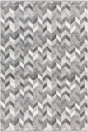 Chandra Rugs Effie 45% Wool + 45% Viscose + 10% Polyester Hand-Woven Contemporary Rug Black/White/Grey 7'9 x 10'6