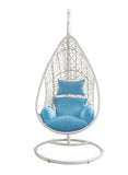 Bravo Outdoor Egg Chair, Wash White Wicker Frame With Steel Stand Powdercoating Finish In White ...