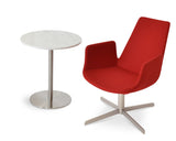 Ares End Table Set: Eiffel Arm Four Star Lounge Red Wool and Ares End Table Marble SOHO-CONCEPT-ARES END TABLE-80557