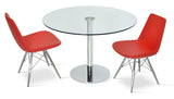 Tango Glass Dining Table Set: Two Eiffel Mw Red PPM and Tango Glass Table SOHO-CONCEPT-TANGO GLASS DINING TABLE-81401
