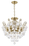 Bethel Antique Brass Chandelier in Iron & Crystal