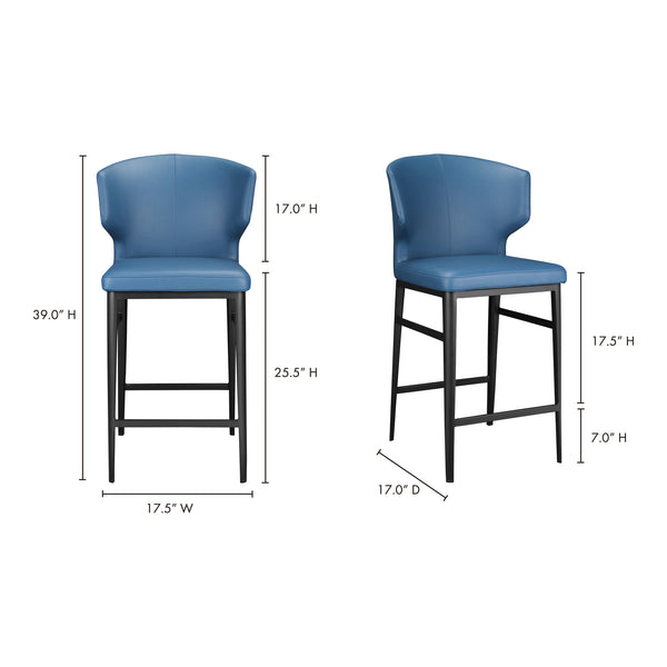 Moe's Home Delaney Counter Stool Steel Blue EJ-1022-28