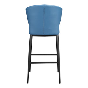 Moe's Home Delaney Barstool Steel Blue