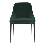 Moe's Home Sedona Dining Chair Green Velvet-M2