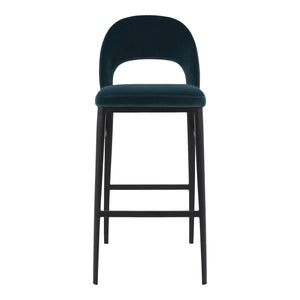 Moe's Home Roger Barstool Teal Velvet