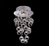 Bethel Chrome Flush Mount in Metal & Crystal