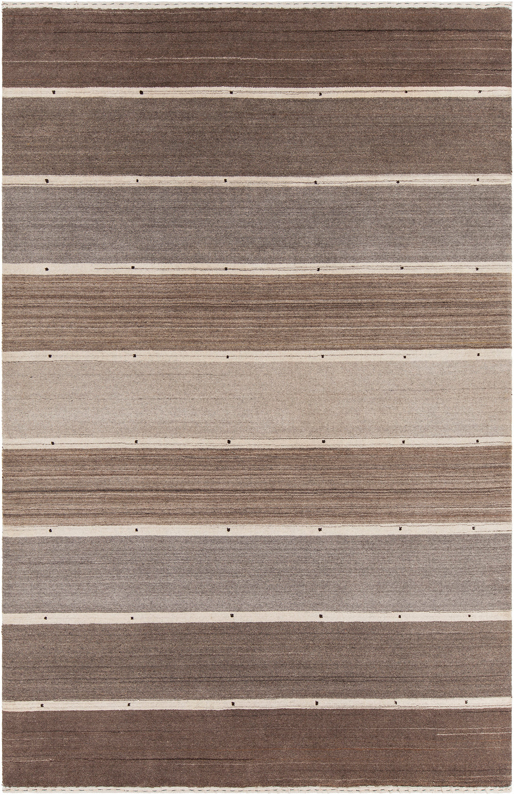 Chandra Rugs Elantra 100% Wool Hand-Knotted Wool Rug Brown/Beige 9' x 13'