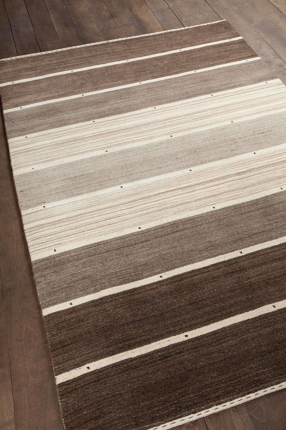 Chandra Rugs Elantra 100% Wool Hand-Knotted Wool Rug Brown/Beige 9' x 13'