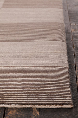 Chandra Rugs Elantra 100% Wool Hand-Knotted Contemporary Wool Rug Cream/Brown 9' x 13'