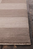 Chandra Rugs Elantra 100% Wool Hand-Knotted Contemporary Wool Rug Cream/Brown 9' x 13'