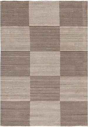 Chandra Rugs Elantra 100% Wool Hand-Knotted Contemporary Wool Rug Cream/Brown 9' x 13'