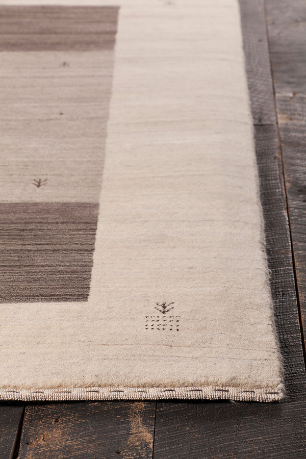 Chandra Rugs Elantra 100% Wool Hand-Knotted Contemporary Wool Rug Cream/Brown 9' x 13'