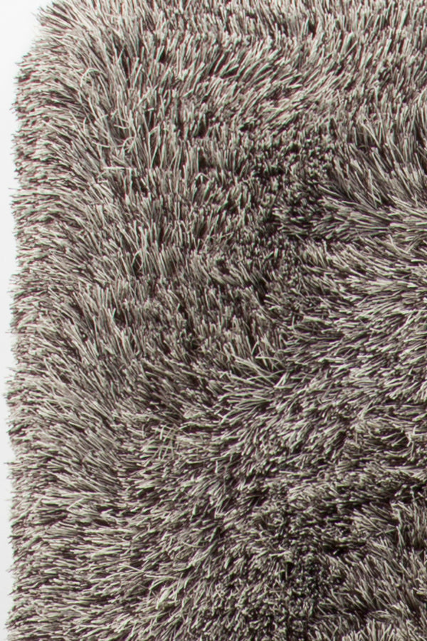 Chandra Rugs Elisha 100% Polyester Hand-Woven Contemporary Shag Rug Grey/Black 9' x 13'