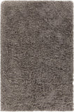 Chandra Rugs Elisha 100% Polyester Hand-Woven Contemporary Shag Rug Grey/Black 9' x 13'