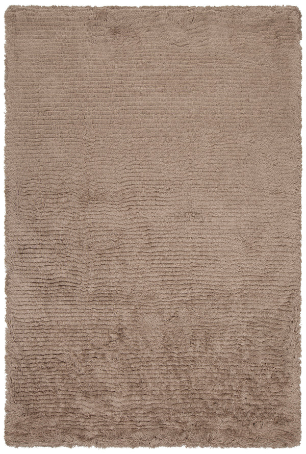 Chandra Rugs Elisha 100% Polyester Hand-Woven Contemporary Shag Rug Beige 9' x 13'