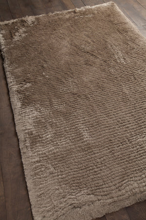 Chandra Rugs Elisha 100% Polyester Hand-Woven Contemporary Shag Rug Beige 9' x 13'