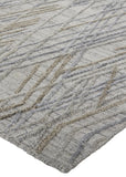 Elias Abstract Diamond Area Rug, High/Low, Silver Gray/Dusty Blue, 9ft x 12ft