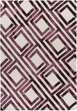 Chandra Rugs Elvo 100% Wool Hand-Tufted Contemporary Wool Rug Purple/White 7'9 x 10'6