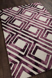 Chandra Rugs Elvo 100% Wool Hand-Tufted Contemporary Wool Rug Purple/White 7'9 x 10'6