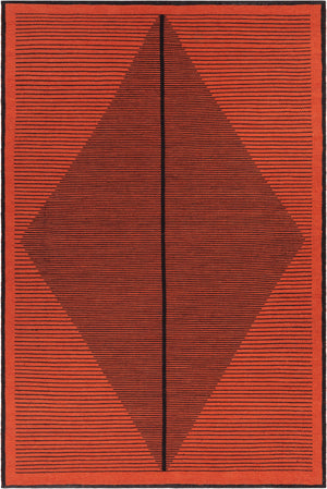 Chandra Rugs Elyza 100% Recycled Polyester Hand-Woven Contemporary Rug Rust/Black 7'9 x 10'6