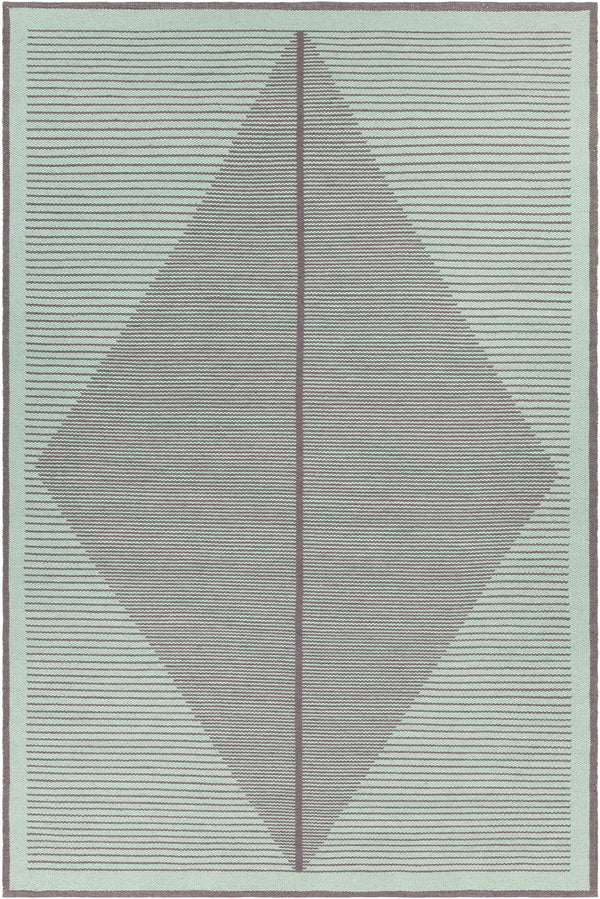 Chandra Rugs Elyza 100% Recycled Polyester Hand-Woven Contemporary Rug Green/Grey 7'9 x 10'6