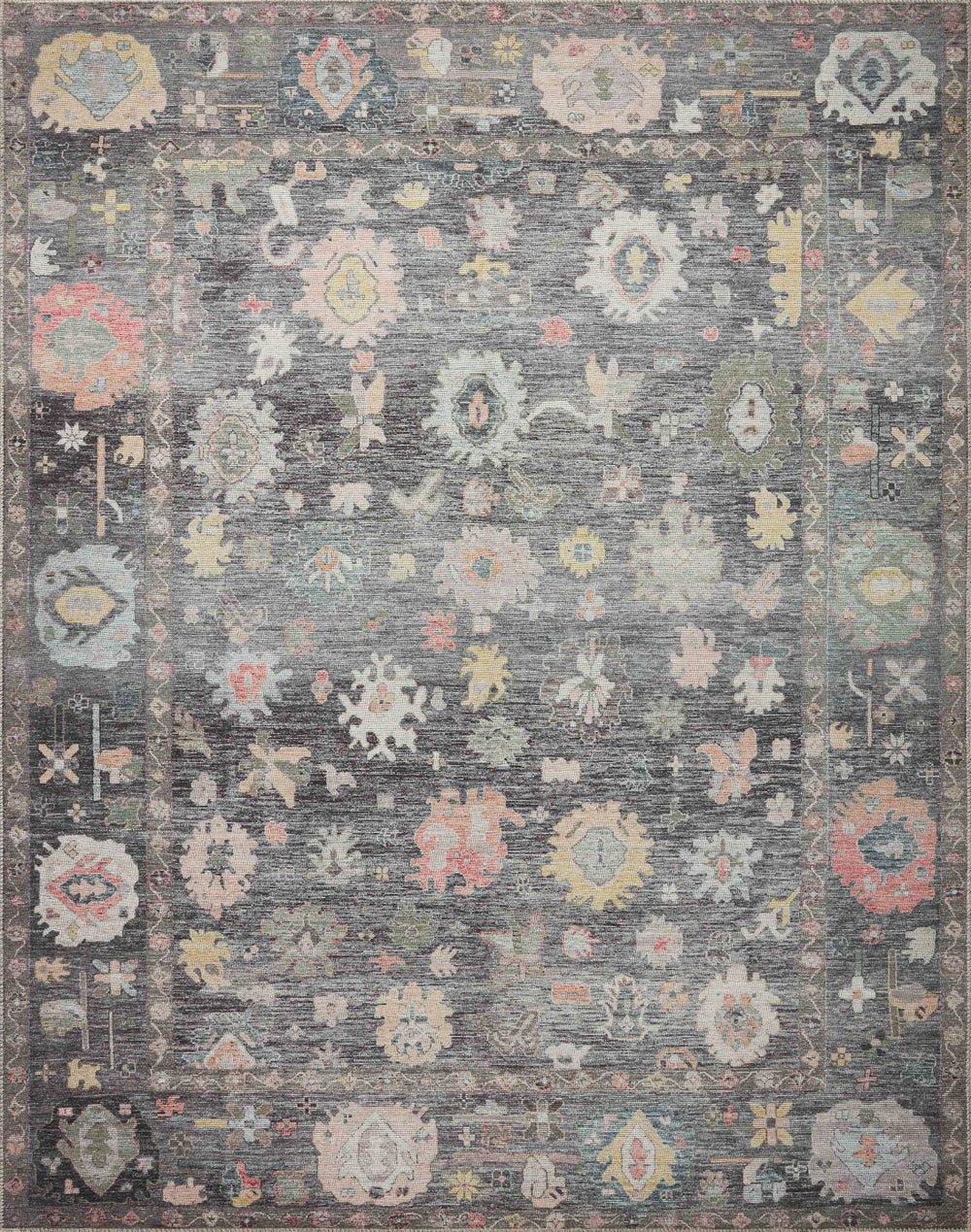 Loloi II Elysium Collection Charcoal / Multi 9'-6" X 14' Area Rug