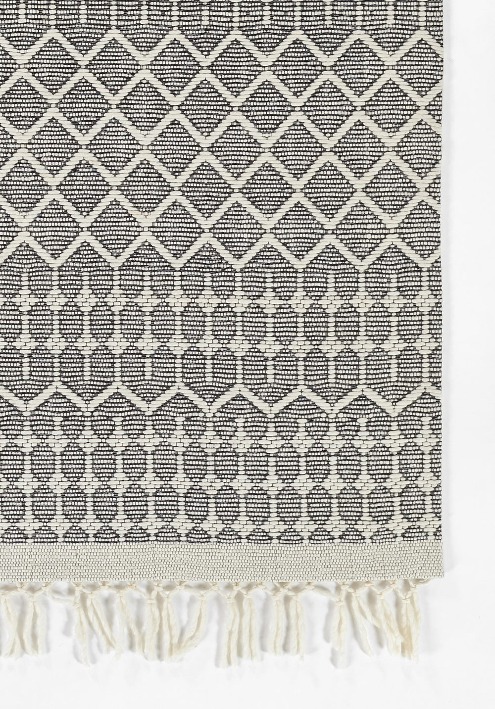 Momeni Ember EMR-1 Hand Woven Contemporary Geometric Indoor Area Rug Black 9' x 12' EMBEREMR-1BLK90C0