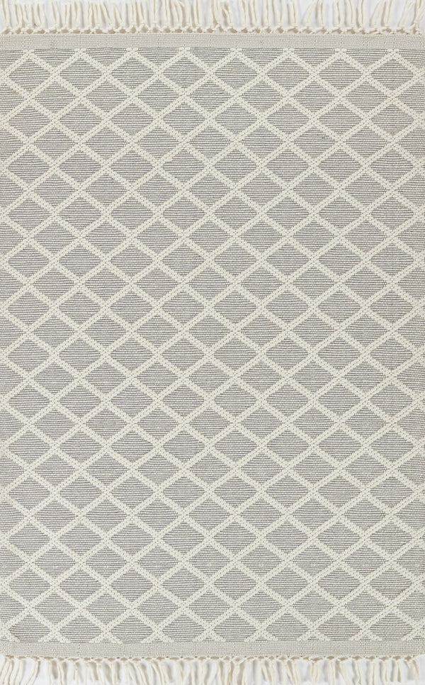 Momeni Ember EMR-2 Hand Woven Contemporary Geometric Indoor Area Rug Ivory 9' x 12' EMBEREMR-2IVY90C0