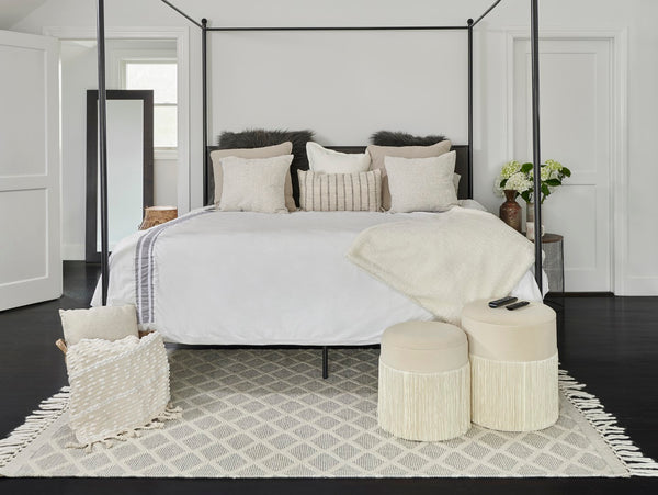 Momeni Ember EMR-2 Hand Woven Contemporary Geometric Indoor Area Rug Ivory 9' x 12' EMBEREMR-2IVY90C0