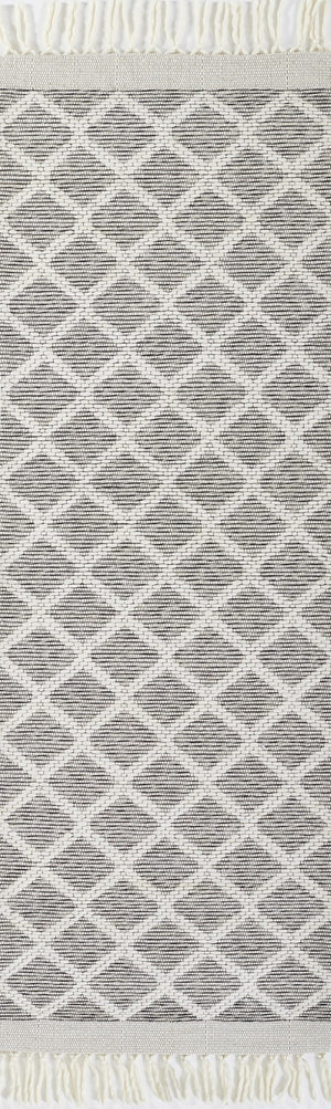 Momeni Ember EMR-2 Hand Woven Contemporary Geometric Indoor Area Rug Ivory 9' x 12' EMBEREMR-2IVY90C0