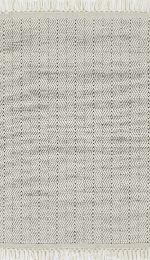 Momeni Ember EMR-3 Hand Woven Contemporary Geometric Indoor Area Rug Ivory 9' x 12' EMBEREMR-3IVY90C0