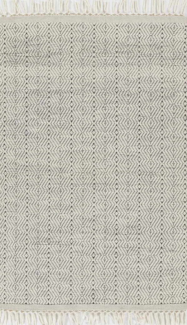 Momeni Ember EMR-3 Hand Woven Contemporary Geometric Indoor Area Rug Ivory 9' x 12' EMBEREMR-3IVY90C0