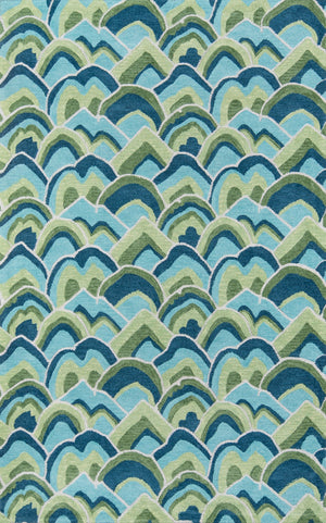 Momeni Madcap Cottage Embrace Adventure EMB-1 Hand Hooked Contemporary Geometric Indoor Area Rug Green 8' x 10' EMBRAEMB-1GRN80A0