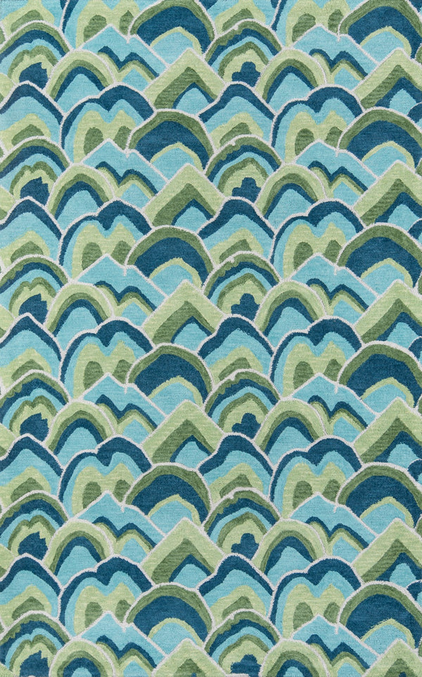 Momeni Madcap Cottage Embrace Adventure EMB-1 Hand Hooked Contemporary Geometric Indoor Area Rug Green 8' x 10' EMBRAEMB-1GRN80A0
