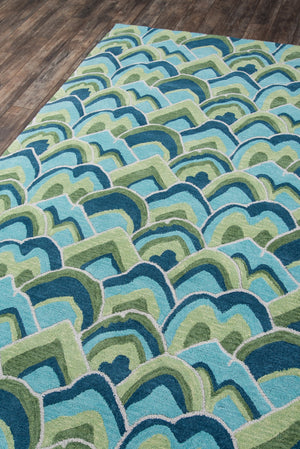 Momeni Madcap Cottage Embrace Adventure EMB-1 Hand Hooked Contemporary Geometric Indoor Area Rug Green 8' x 10' EMBRAEMB-1GRN80A0