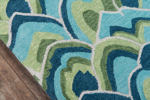 Momeni Madcap Cottage Embrace Adventure EMB-1 Hand Hooked Contemporary Geometric Indoor Area Rug Green 8' x 10' EMBRAEMB-1GRN80A0