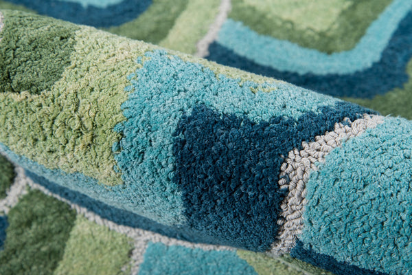 Momeni Madcap Cottage Embrace Adventure EMB-1 Hand Hooked Contemporary Geometric Indoor Area Rug Green 8' x 10' EMBRAEMB-1GRN80A0