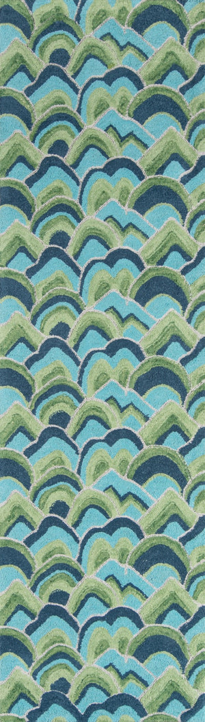 Momeni Madcap Cottage Embrace Adventure EMB-1 Hand Hooked Contemporary Geometric Indoor Area Rug Green 8' x 10' EMBRAEMB-1GRN80A0