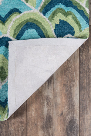 Momeni Madcap Cottage Embrace Adventure EMB-1 Hand Hooked Contemporary Geometric Indoor Area Rug Green 8' x 10' EMBRAEMB-1GRN80A0