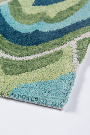 Momeni Madcap Cottage Embrace Adventure EMB-1 Hand Hooked Contemporary Geometric Indoor Area Rug Green 8' x 10' EMBRAEMB-1GRN80A0