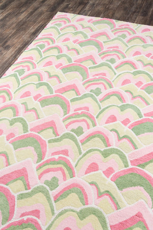 Momeni Madcap Cottage Embrace Adventure EMB-1 Hand Hooked Contemporary Geometric Indoor Area Rug Pink 8' x 10' EMBRAEMB-1PNK80A0