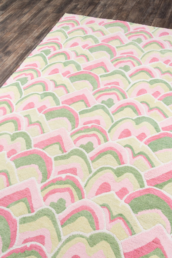 Momeni Madcap Cottage Embrace Adventure EMB-1 Hand Hooked Contemporary Geometric Indoor Area Rug Pink 8' x 10' EMBRAEMB-1PNK80A0